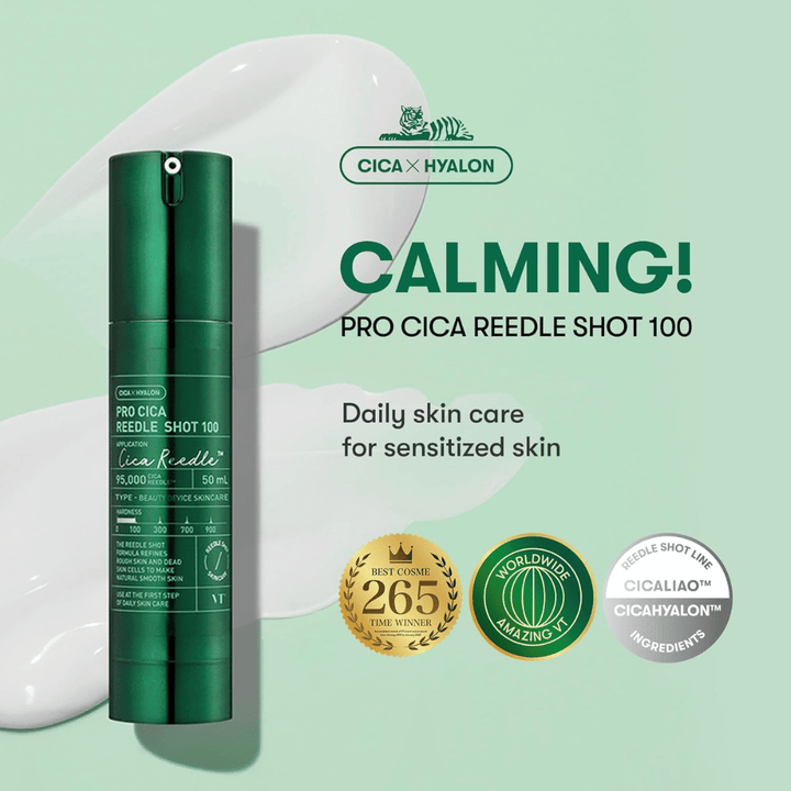 VT Cosmetics Pro Cica Reedle Shot 100 – upokojujúce denné sérum pre citlivú pokožku s technológiou CICA Hyalon a hydratačným účinkom