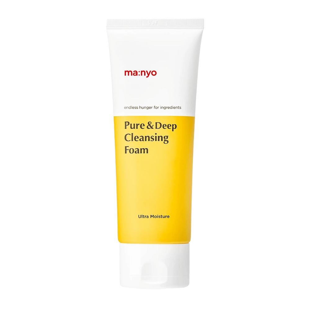 Detailný záber na Ma:nyo Pure & Deep Cleansing Foam – ultra hydratačná formula, ktorá jemne čistí a hlboko hydratuje pokožku.