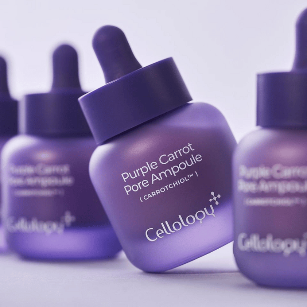 Cellology Purple Carrot Pore Ampoule – kórejská pleťová ampulka s Carrotchiolom na póry a nerovnomernú textúru pleti.