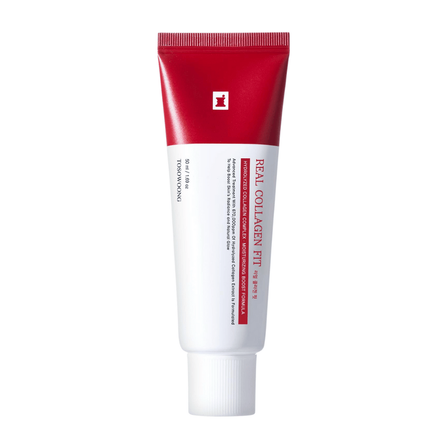 Tosowoong Real Collagen Fit je účinný hydratačný krém s hydrolyzovaným kolagénom, ktorý posilňuje elasticitu pokožky a hĺbkovo hydratuje. Perfektné na dodanie prirodzeného lesku pleti a ochranu jej bariéry. Vhodné pre všetky typy pleti na každodenné použitie.