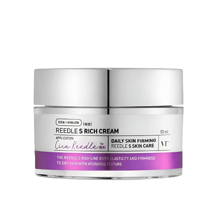 VT Cosmetics Reedle Shot Lifting Cream 50 ml s peptidmi a kyselinou hyalurónovou, ktoré posilňujú kožnú bariéru a dodávajú pleti pevnejší a hladší vzhľad.