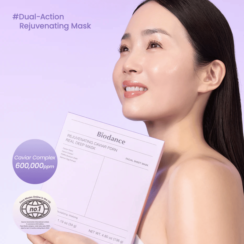 Obrázok produktu Biodance Rejuvenating Caviar PDRN Real Deep Mask – fialové balenie sheet mask s kaviárom, PDRN a hydratačnou formulou