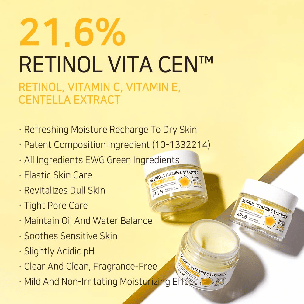 APLB Retinol Vitamin C Vitamin E Facial Cream s Retinol Vita Cen a vlastnosťami starostlivosti o pleť