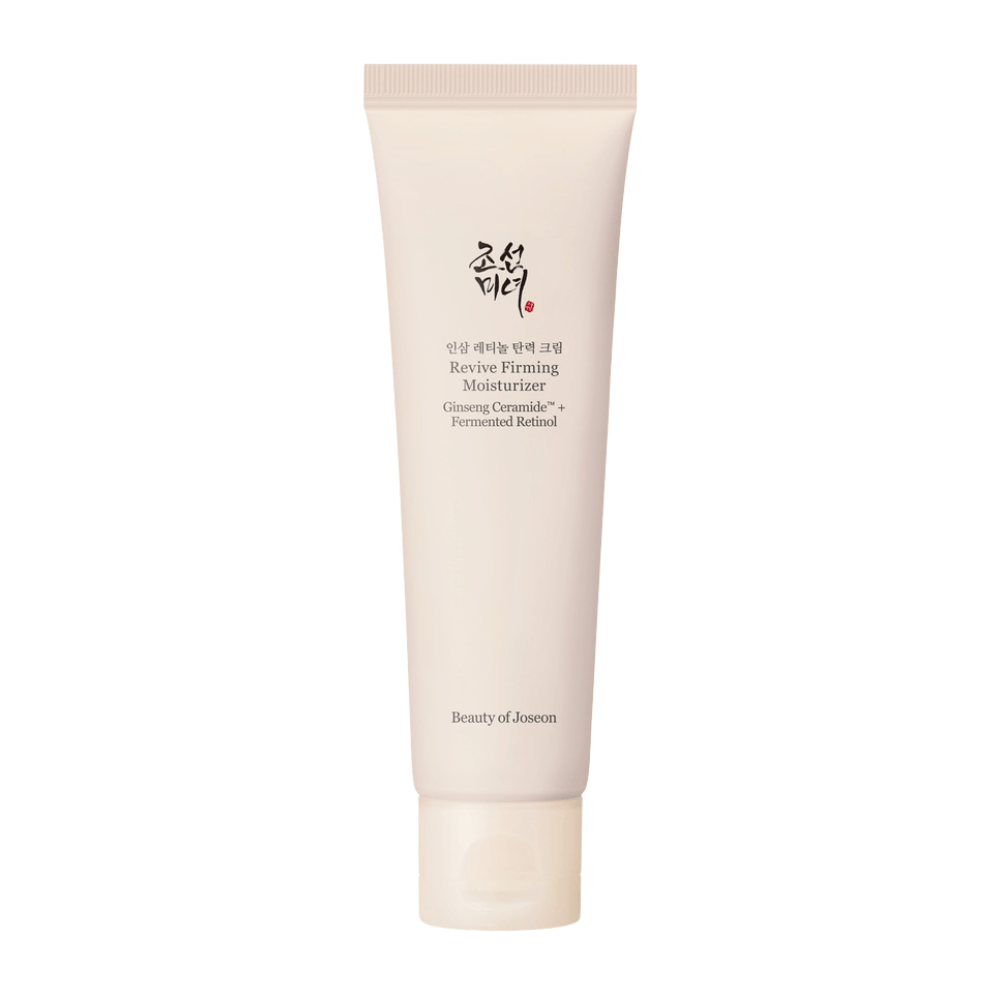 Obrázok – vyrezaný produkt (najdôležitejší)
Beauty of Joseon Revive Firming Moisturizer – pleťový krém so ženšenom a retinolom, ktorý hydratuje, posilňuje pokožku a pôsobí proti známkam starnutia.