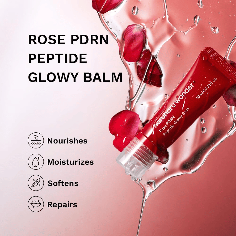 Haruharu Wonder Rose PDRN Peptide Glowy Balm – vyživujúca a hydratačná starostlivosť o pery pre suché a popraskané pery