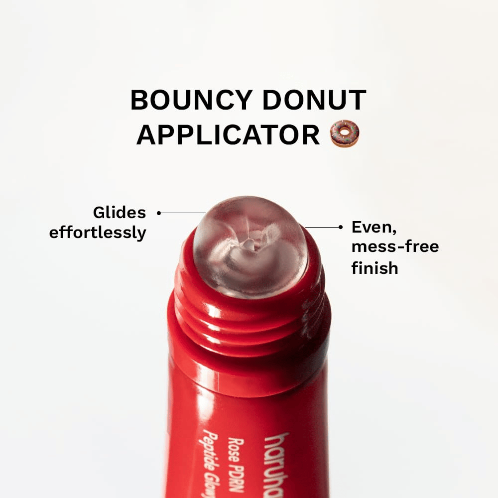 Haruharu Wonder Rose PDRN Peptide Glowy Balm – balzam na pery s guľatým aplikátorom na rovnomerné nanášanie