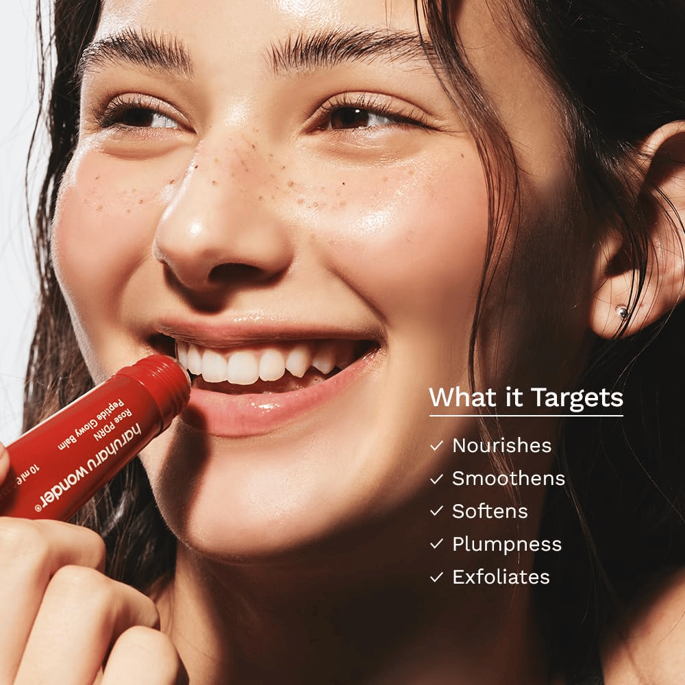 Haruharu Wonder Rose PDRN Peptide Glowy Balm – ošetrujúci balzam na pery, ktorý hydratuje, zjemňuje a dodáva plnší pocit