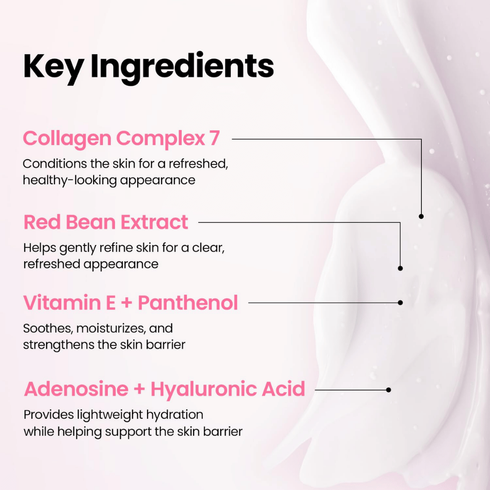 K-SECRET SEOUL 1988 Sleeping Mask – obsahuje Collagen Complex 7, extrakt z červenej fazule, vitamín E, panthenol, adenozín a kyselinu hyalurónovú.