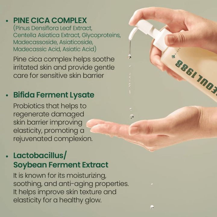 Obrázok s hlavnými zložkami SEOUL 1988 Cleansing Oil