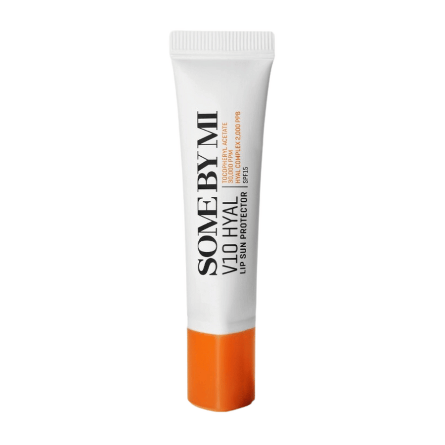 Tuba Some By Mi V10 Hyal Lip Sun Protector SPF15 7ml na bielom pozadí.