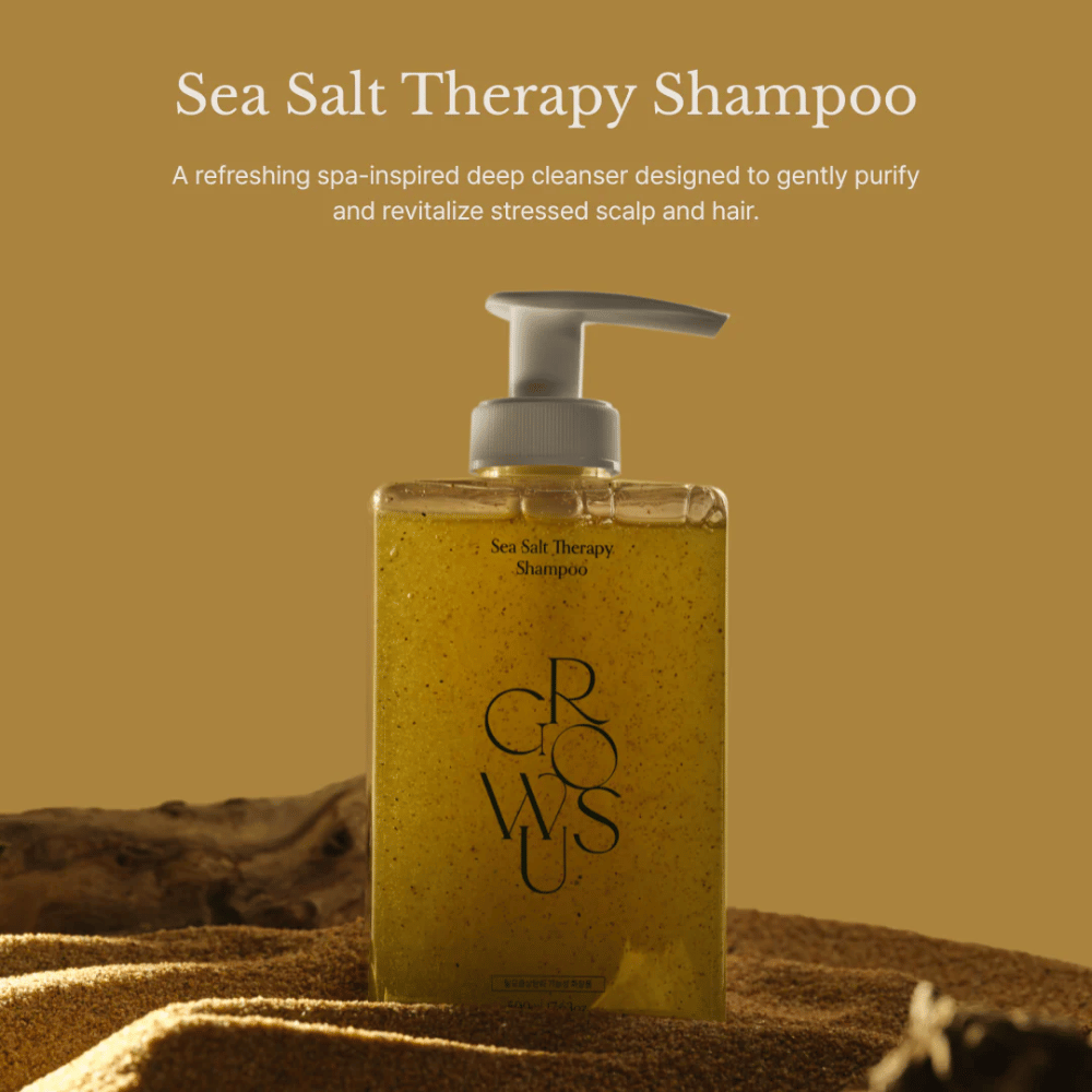 GROWUS Sea Salt Therapy Shampoo – hĺbkovo čistiaci šampón pre stresovanú pokožku hlavy a mastné vlasy