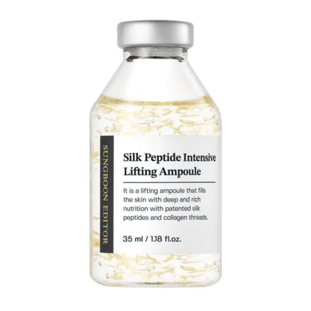 SUNGBOON EDITOR Silk Peptide Intensive Lifting Ampoule 35 ml pleťového séra s kolagénom a peptidmi proti starnutiu, pre pevnejšiu pleť a zlepšenú štruktúru pokožky.