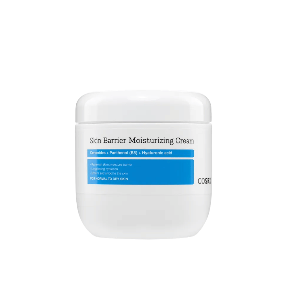 Produktový obrázok COSRX Skin Barrier Moisturizing Cream – intenzívne hydratačný krém s ceramidmi, panthenolom a kyselinou hyalurónovou.