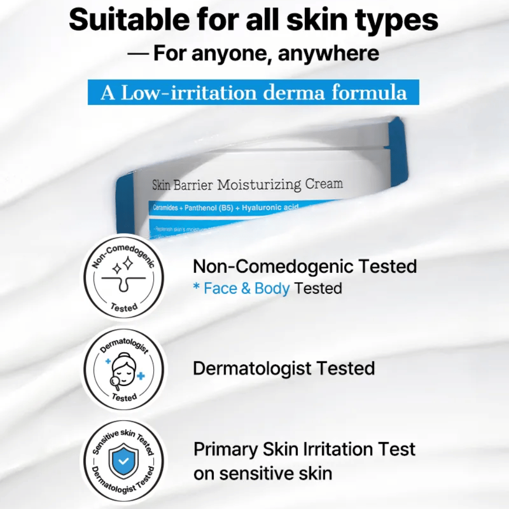 COSRX Skin Barrier Moisturizing Cream – dermatologicky testovaná, nekomedogénna formula pre citlivú pokožku.