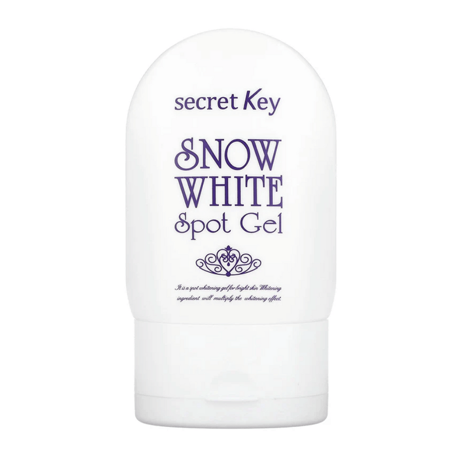Obrázok produktu Secret Key Snow White Spot Gel v bielom obale s fialovým textom.