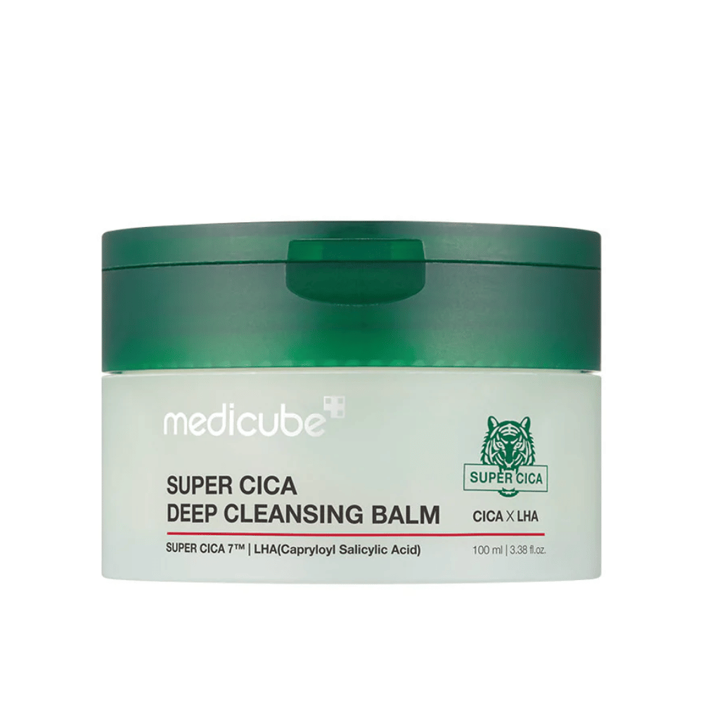 Medicube Super Cica Deep Cleansing Balm je čistiaci balzam, ktorý hĺbkovo čistí póry a odstraňuje make-up a nečistoty. Je obohatený o Super Cica a LHA na upokojenie a vyváženie pokožky, pričom zanecháva pokožku sviežu a hydratovanú.