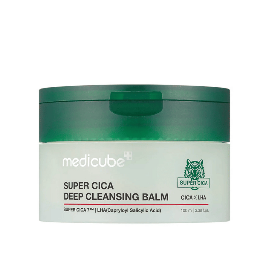 Medicube Super Cica Deep Cleansing Balm je čistiaci balzam, ktorý hĺbkovo čistí póry a odstraňuje make-up a nečistoty. Je obohatený o Super Cica a LHA na upokojenie a vyváženie pokožky, pričom zanecháva pokožku sviežu a hydratovanú.
