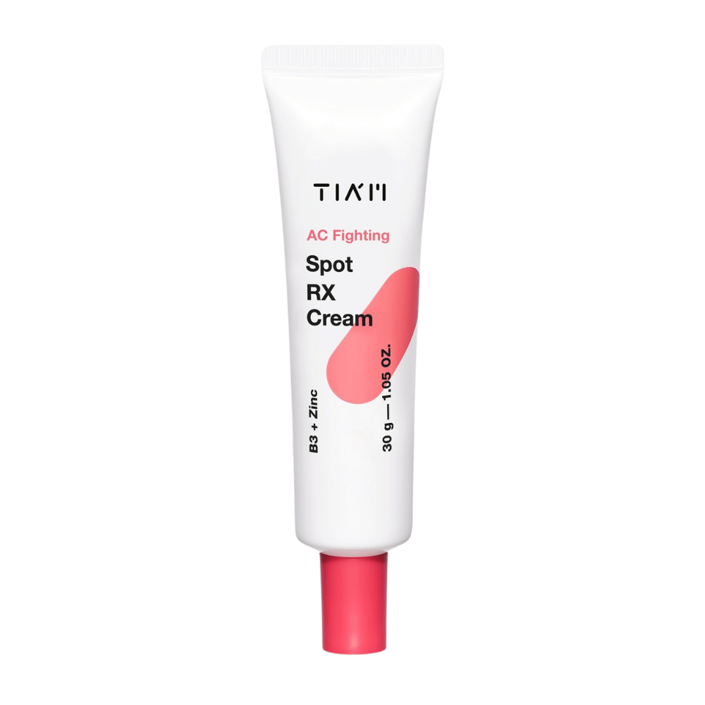 TIA'M AC Fighting Spot RX Cream – bodová liečba so zinkom a niacínamidom pre nečistú pleť, znižuje zápal a začervenanie.