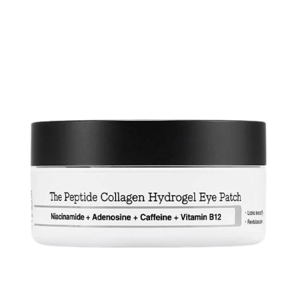 Produktový obrázok COSRX Peptide Collagen Hydrogel Eye Patch – očná maska s peptidmi a vitamínom B12 pre rozjasnenie a pevnosť.