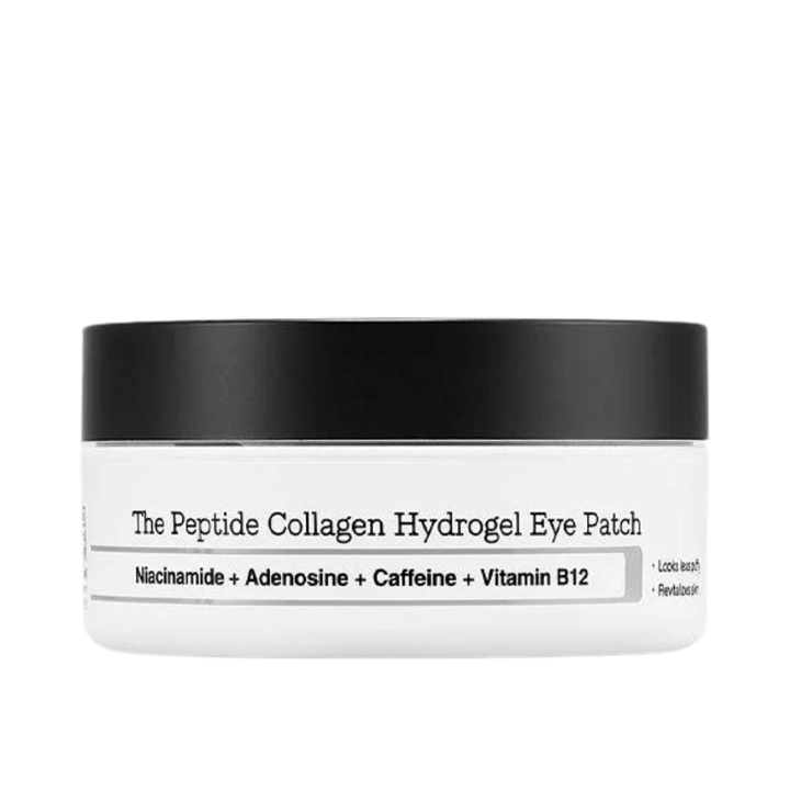 Produktový obrázok COSRX Peptide Collagen Hydrogel Eye Patch – očná maska s peptidmi a vitamínom B12 pre rozjasnenie a pevnosť.