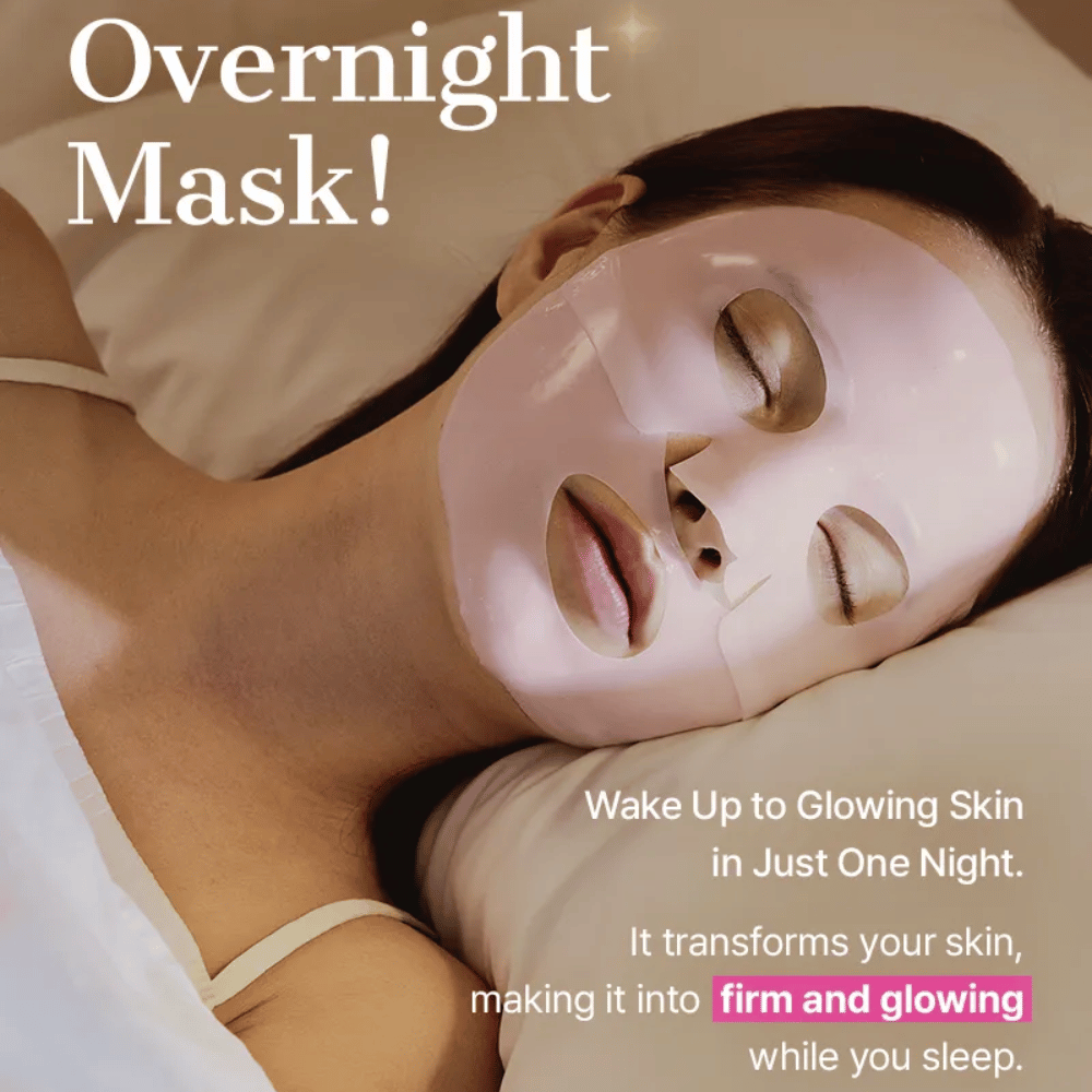 COSRX Peptide Collagen Hydrogel Mask používaná ako nočná maska – hydratuje, spevňuje a dodáva lesk počas noci.