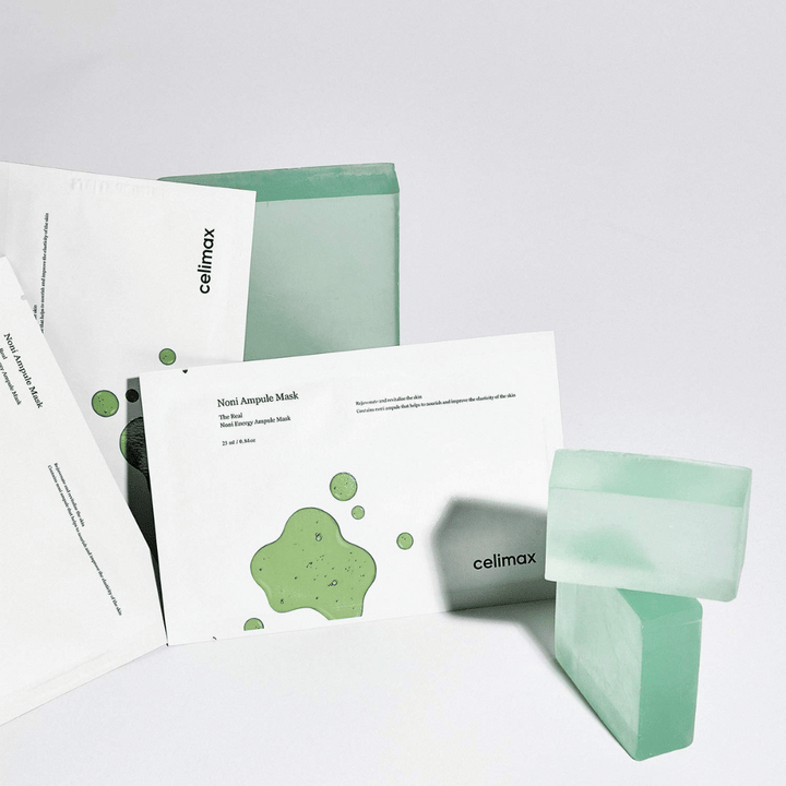 The Real Noni Energy Ampoule Mask od Celimax ponúka efektívnu a hydratačnú starostlivosť o pleť. So svojou unikátnou formulou pomáha zlepšiť štruktúru pokožky a dodávať lesk. Zelená farba masiek a svieži dizajn vyvolávajú pocit prirodzenosti a čistoty.