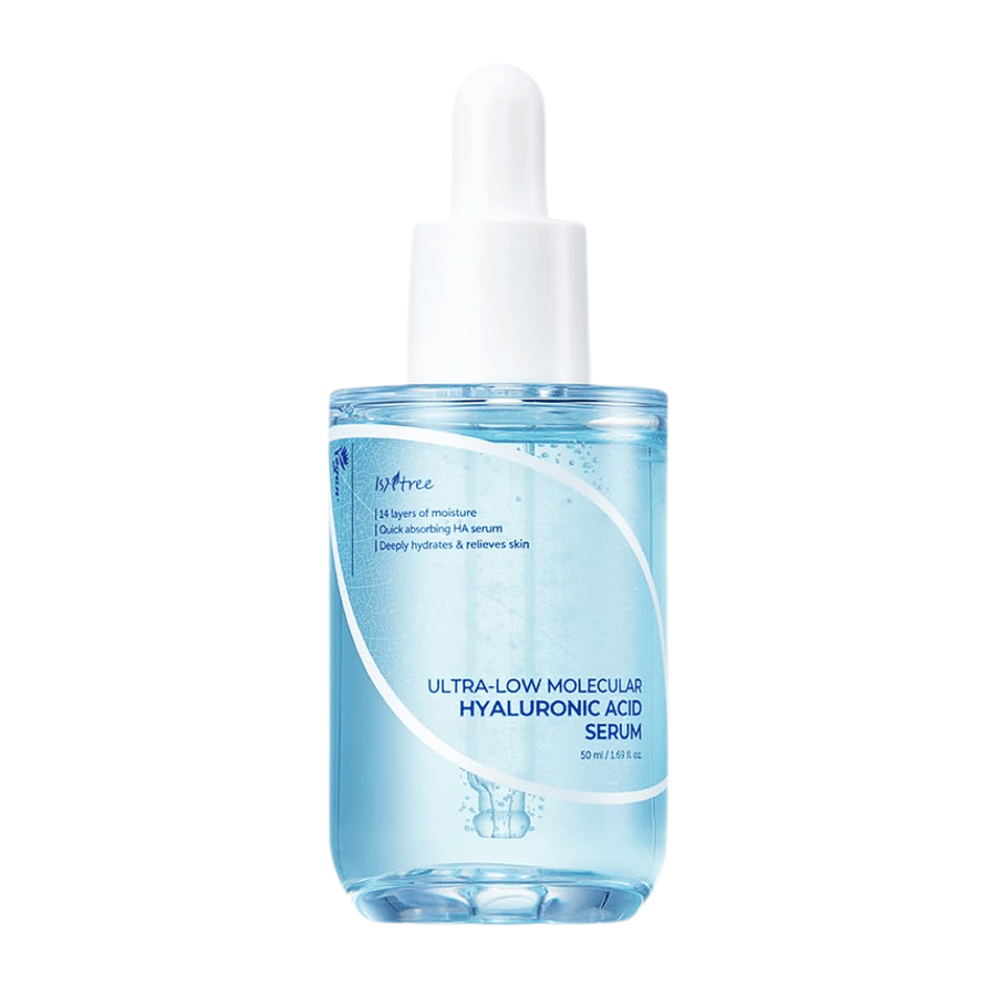 Isntree Ultra-Low Molecular Hyaluronic Acid Serum 50 ml, ľahko absorbujúce pleťové sérum s ultra-nízkou molekulárnou kyselinou hyalurónovou pre intenzívnu a hlbokú hydratáciu.