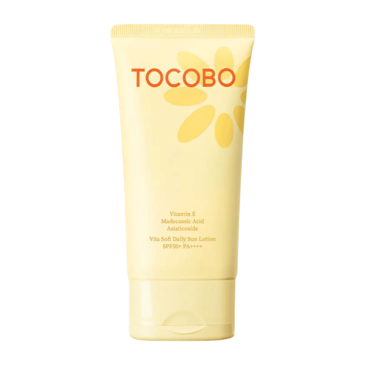 Tocobo Vita Soft Daily Sun Lotion SPF50+ PA++++ vegánsky opaľovací krém s vitamínom E, ktorý chráni pokožku a zanecháva ju jemnú a hydratovanú