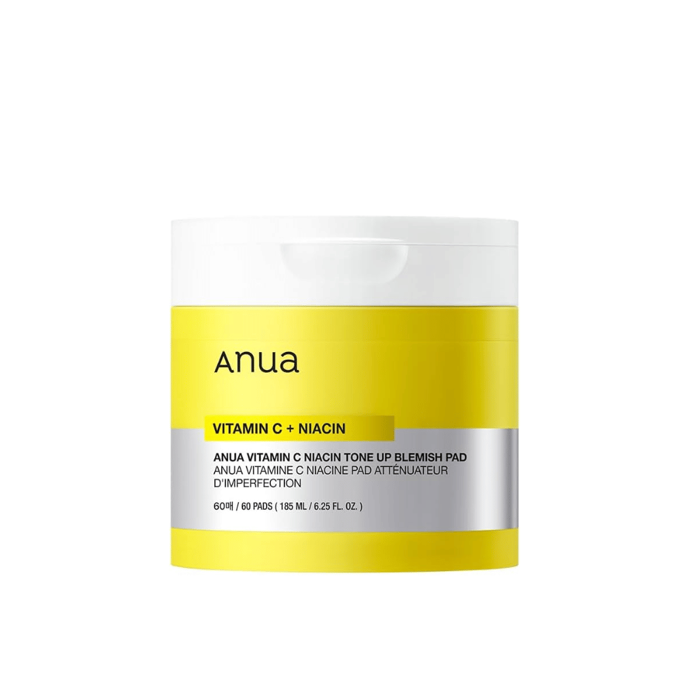 Anua Vitamin C + Niacin Tone Up Blemish Pad – Exfoliačné a rozjasňujúce tonerové tampóny.

🍊 Vitamín C – Rozjasňuje pokožku a vyrovnáva tón pleti.
💧 Niacínamid – Znižuje nerovnosti a zlepšuje elasticitu pokožky.
✨ Jemná exfoliácia – Odstraňuje odumreté kožné bunky a dodáva svieži lesk.

Perfektné pre jasnejšiu a žiarivejšiu pleť!