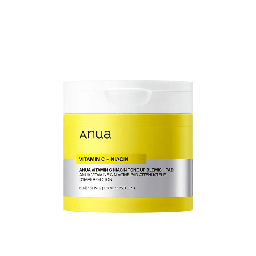 Anua Vitamin C + Niacin Tone Up Blemish Pad – Exfoliačné a rozjasňujúce tonerové tampóny.

🍊 Vitamín C – Rozjasňuje pokožku a vyrovnáva tón pleti.
💧 Niacínamid – Znižuje nerovnosti a zlepšuje elasticitu pokožky.
✨ Jemná exfoliácia – Odstraňuje odumreté kožné bunky a dodáva svieži lesk.

Perfektné pre jasnejšiu a žiarivejšiu pleť!