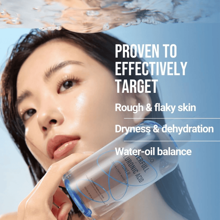 Jumiso Waterfull Hyaluronic Acid Toner 250 ml – intenzívne hydratačný toner, ktorý bojuje proti suchosti, šupinatej pokožke a nevyváženej úrovni vlhkosti a oleja