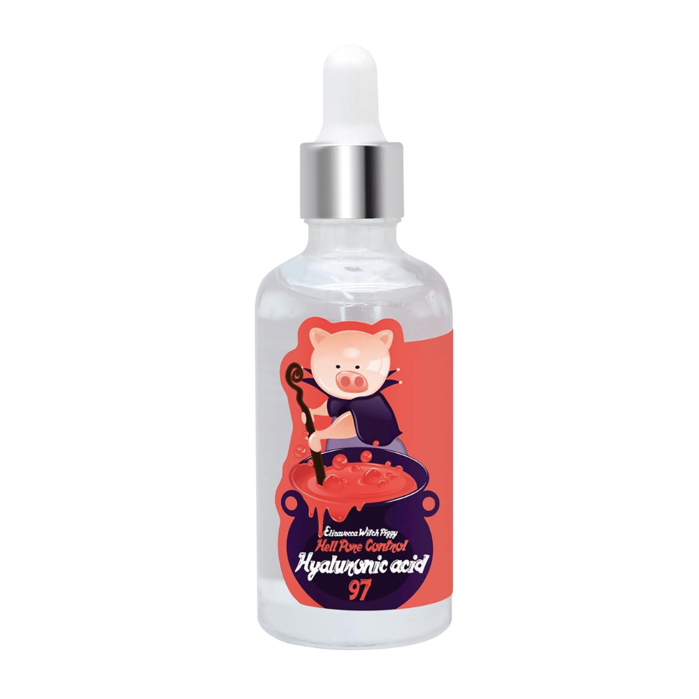 Elizavecca Witch Piggy Hell Pore Control Hyaluronic Acid 97 – koncentrované sérum s kyselinou hyalurónovou, ktoré posilňuje kožnú bariéru a poskytuje dlhodobú hydratáciu.