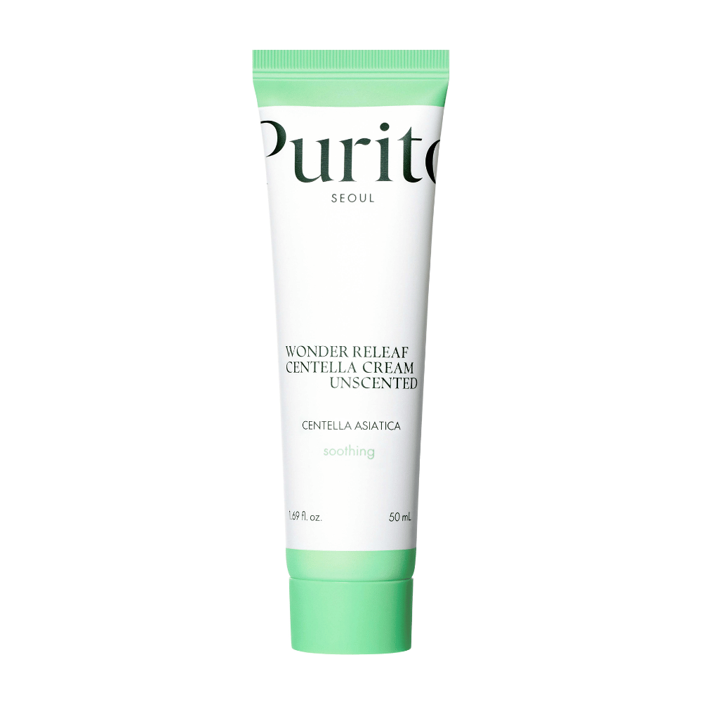 Purito Wonder Releaf Centella Cream Unscented je hydratačný a upokojujúci pleťový krém s extraktom z Centella Asiatica. Neparfumovaná formula posilňuje kožnú bariéru a zmierňuje podráždenie, čo ju robí ideálnou pre citlivú pokožku.