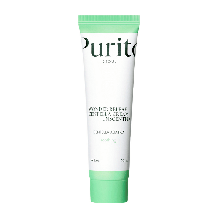 Purito Wonder Releaf Centella Cream Unscented je hydratačný a upokojujúci pleťový krém s extraktom z Centella Asiatica. Neparfumovaná formula posilňuje kožnú bariéru a zmierňuje podráždenie, čo ju robí ideálnou pre citlivú pokožku.