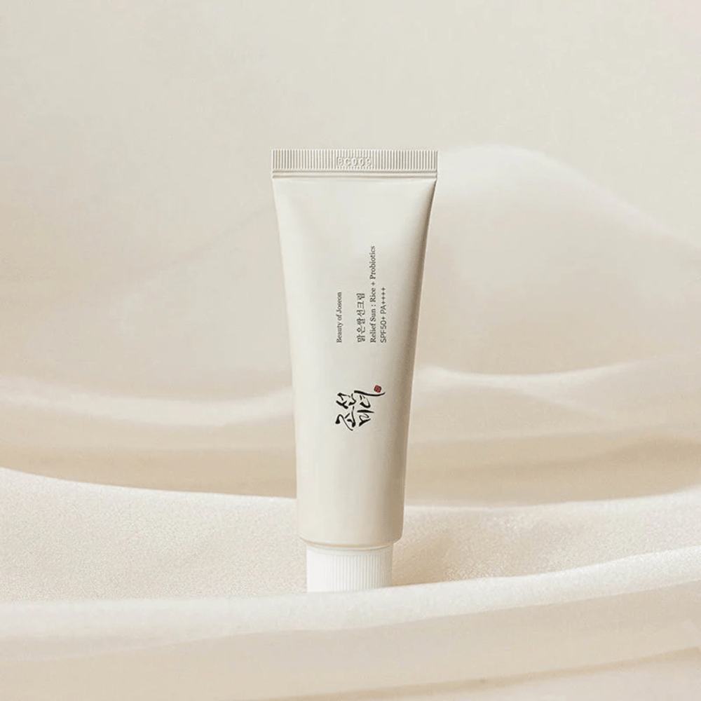 Beauty of Joseon Relief Sun SPF50+ PA++++ 50ml – populárny kórejský opaľovací krém s ľahkou konzistenciou, extraktom z ryže a probiotikami pre všetky typy pleti.