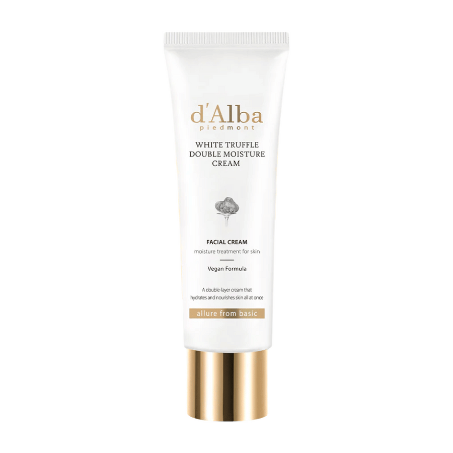 d'Alba White Truffle Double Moisture Cream je pleťový krém s vegánskou formulou, špeciálne vyvinutý na poskytnutie hlbokej hydratácie a výživy pokožke. Dvojitá formula ponúka dlhodobú vlhkosť a podporuje prirodzenú rovnováhu pokožky pre žiarivú pleť.
