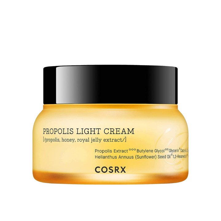 COSRX Full Fit Propolis Light Cream 65ml s komplexom čiernej včelej propolisu pre antioxidanty.