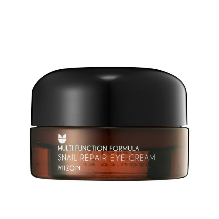 Multifunkčný MIZON Snail Repair Eye Cream zameraný na jemné linky a vrásky.