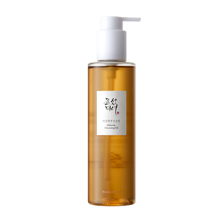 Fľaša Beauty of Joseon Ginseng Cleansing Oil 210ml na bielom pozadí, s olejom z ginsengových semien.