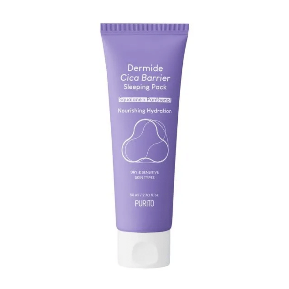 PURITO Dermide Cica Barrier Sleeping Pack 80ml pre hydratovanú citlivú pokožku.