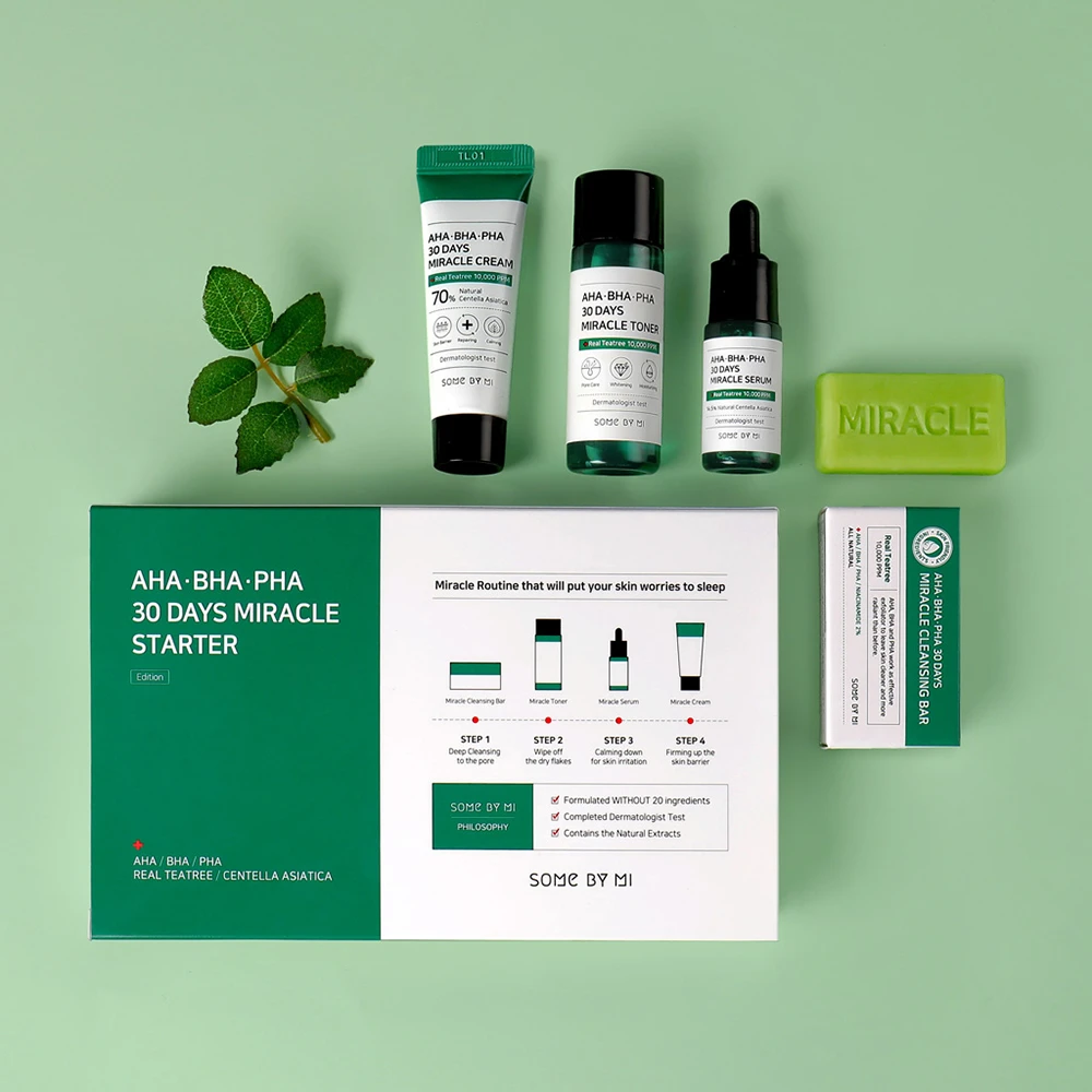 SOME BY MI AHA, BHA, PHA 30 Days Miracle Starter Limited Set je K-beauty kórejská starostlivosť o pleť s Tea Tree a AHA BHA PHA.