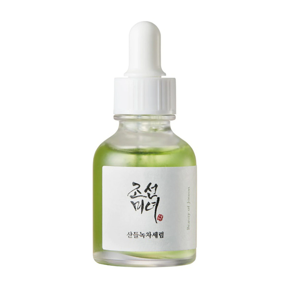 Fľaša Beauty of Joseon Calming Serum 30 ml na bielom pozadí s pantenolom.