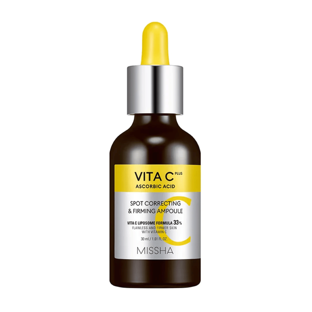 MISSHA Vita C Plus Spot Correcting & Firming Ampoule 30ml, zobrazené na bielom pozadí.