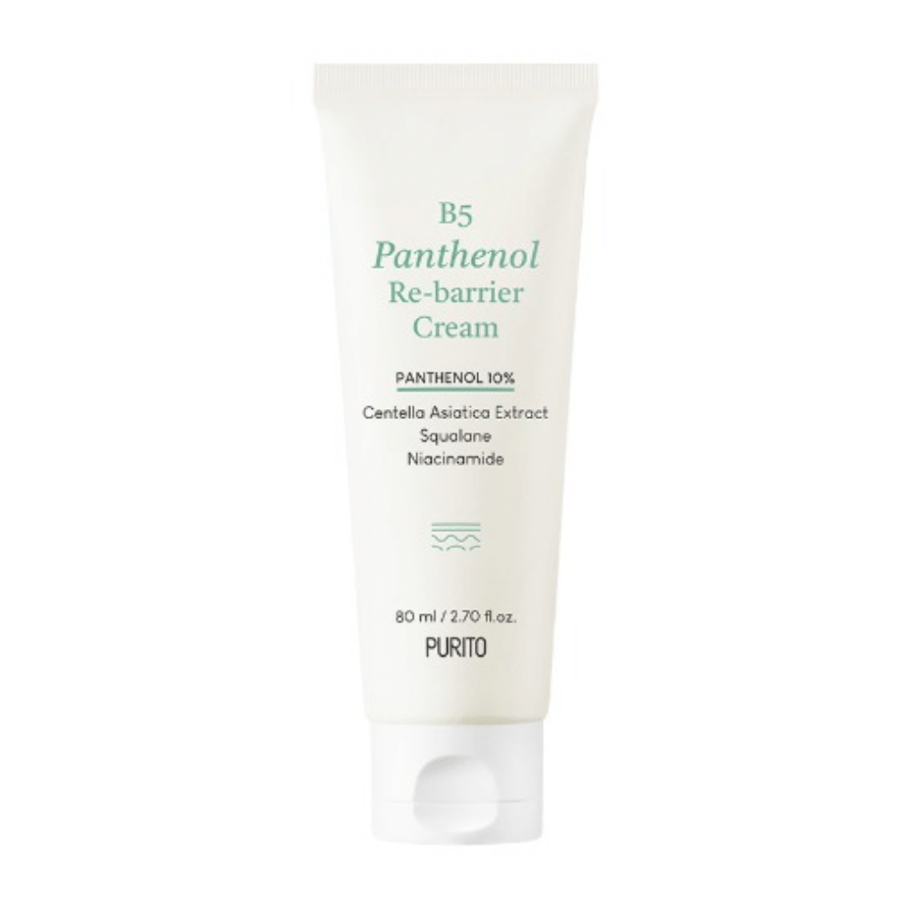 PURITO B5 Panthenol Re-Barrier Cream 80ml na udržanie hydratačnej bariéry pokožky.