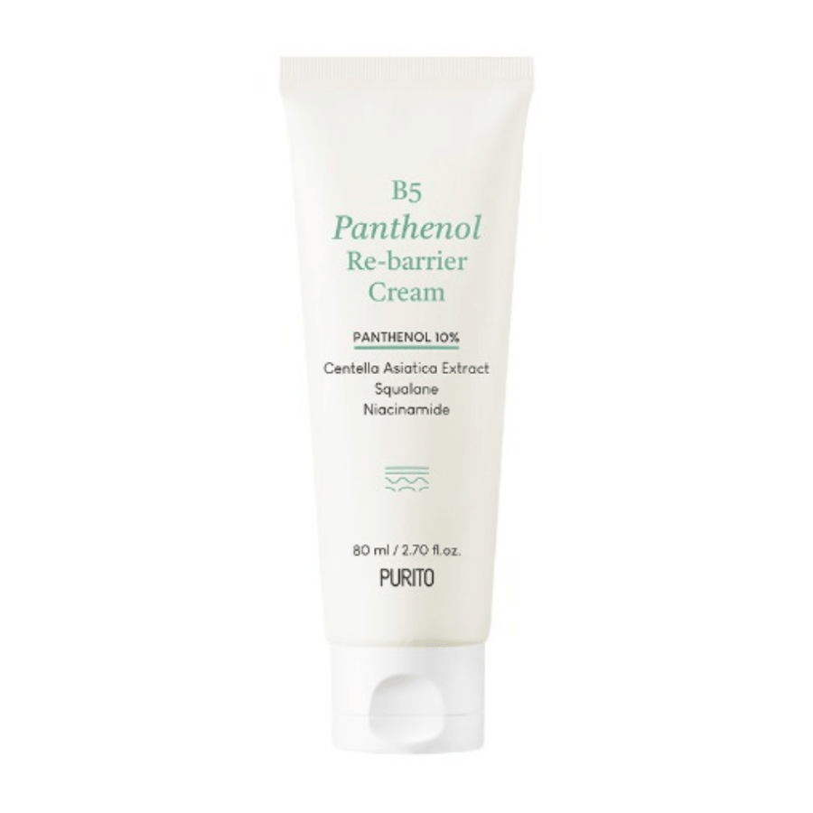 PURITO B5 Panthenol Re-Barrier Cream 80ml na udržanie hydratačnej bariéry pokožky.