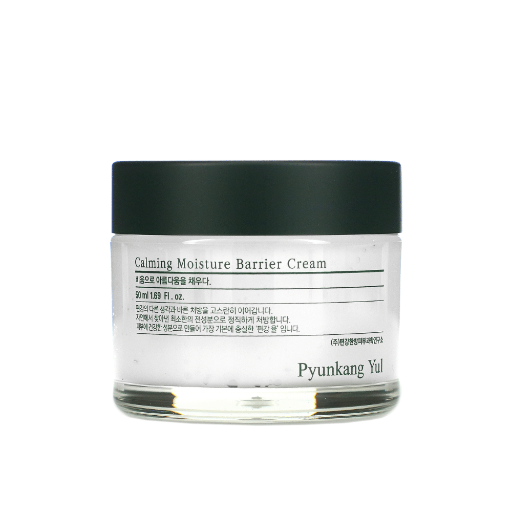 Nádoba s Pyunkang Yul Calming Moisture Barrier Cream 50ml na bielom pozadí.