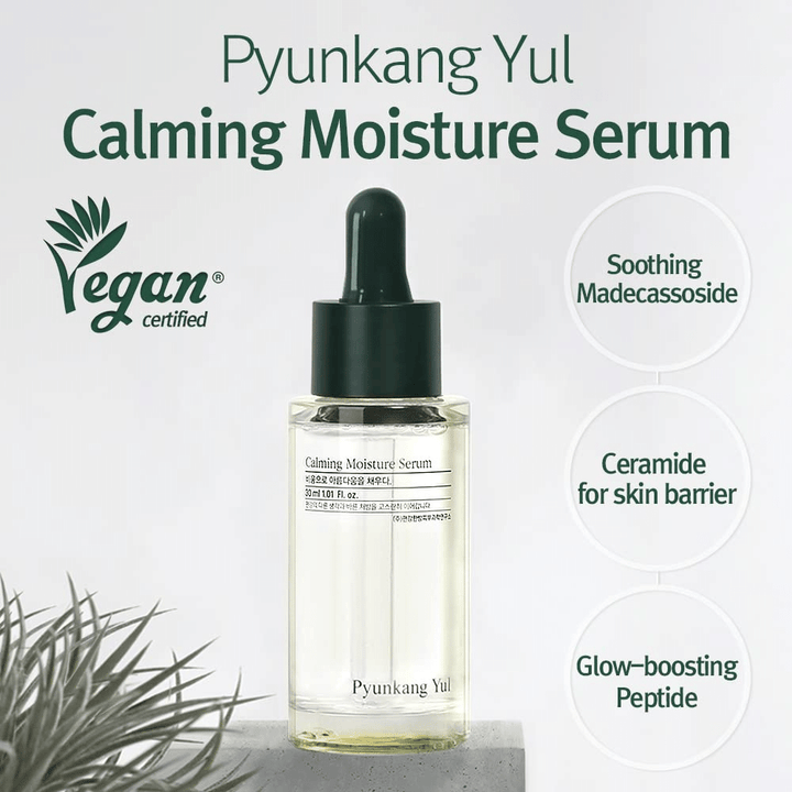 Pyunkang Yul Calming Moisture Serum 30ml, napustené tea tree a cica extraktom.