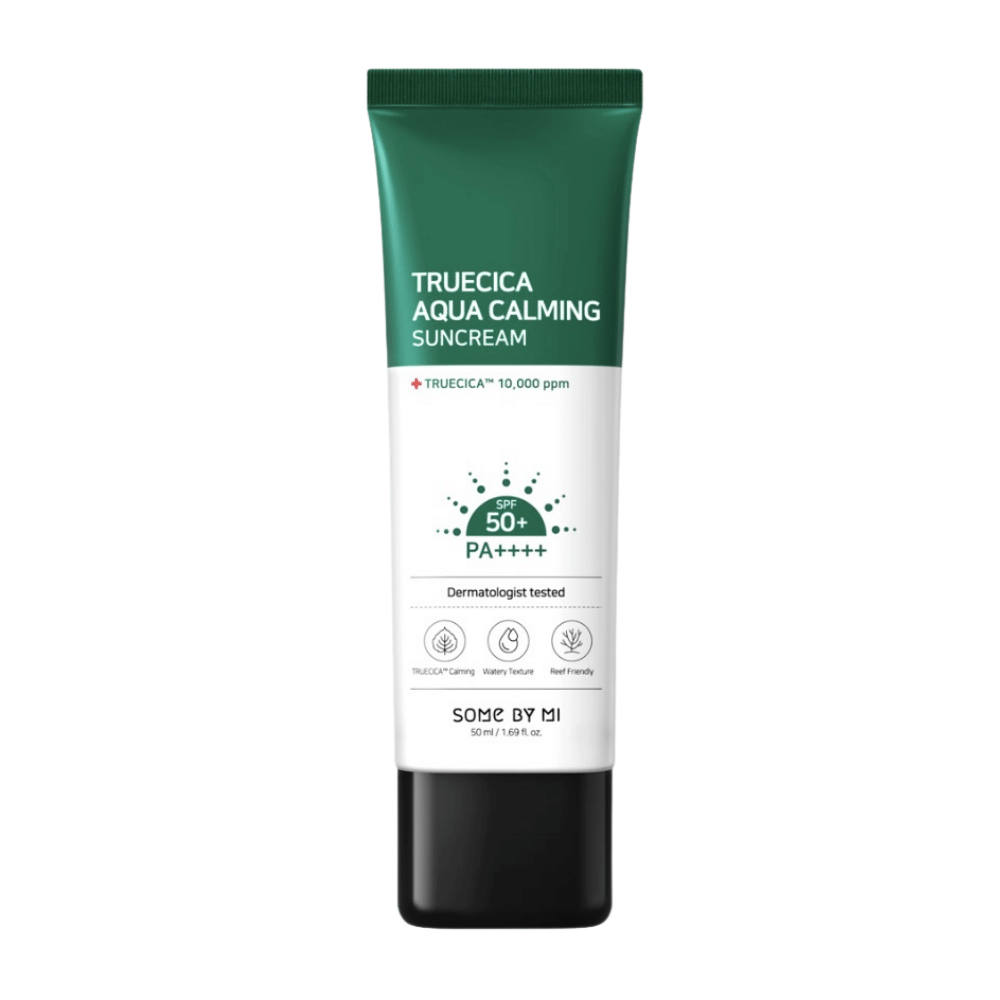Some By Mi's Truecica Aqua Calming Sun Cream 50ml opaľovací krém pre citlivú pleť ochrana pred UV žiarením.