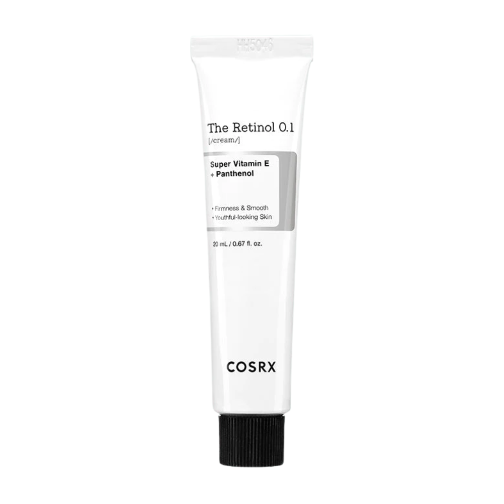 Tuba COSRX Retinol 0.1 Cream 20ml na bielom pozadí.